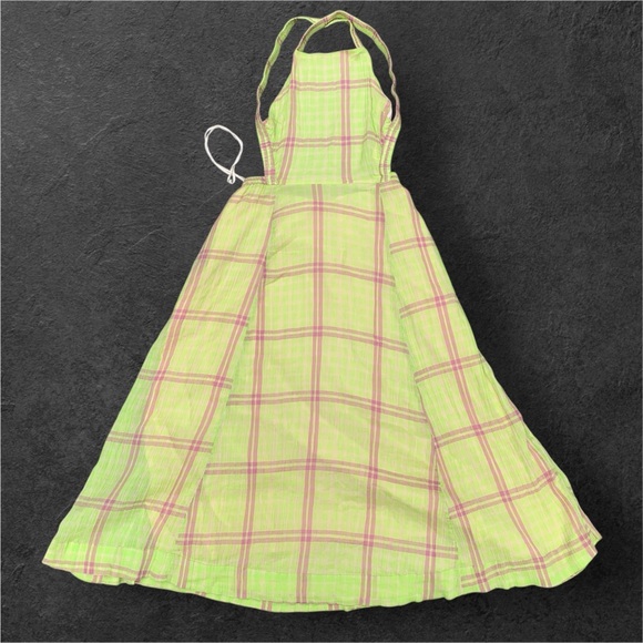 Free people plaid sundress dress with an open back - Picture 2 of 16